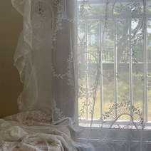 레이스 창문 커튼 가리개 책장 주방 문가리개 가림막