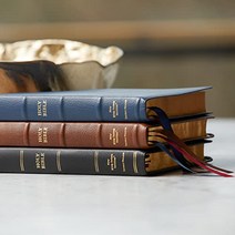 NKJV Thinline Reference Bible Large Print 프리미엄 염소가죽 가죽 브라운 Premier Collection 컴포트 프린트: Holy Bible New King James Version