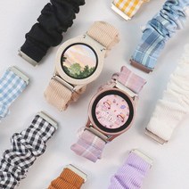 타임스토리 디먼트 갤럭시워치5 4 3 호환 스크런치 스트랩 곱창 밴드 시계줄 20mm, 코듀로이 라벤더