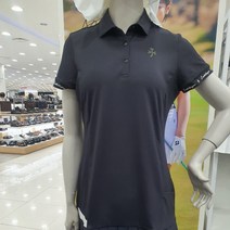 까스텔바작 여성 밑단 플리츠 카라 반팔 원피스