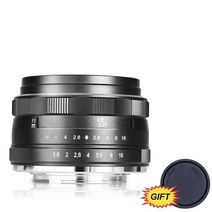 MEKE-소니 E 마운트 디지털 카메라 용 28mm f2.8 수동 초점 고정 렌즈 NEX3/3N/5/5T/5R/6/7/A5000/A5100/A6000/A6100/A6300/ 호환, 없음