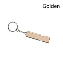 전자호루라기 높은 데시벨 휴대용 플랫 알루미늄 합금 듀얼 주파수 생존 휘슬 1 개 야외 황야 비상 휘슬 E, 한개옵션1, 02 Golden