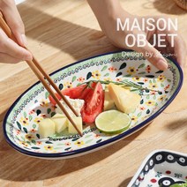 프라카 유니캇 폴란드풍 도자기 타원접시, 스왈로