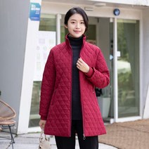 모슬린 엄마옷 4온스스퀘어 누빔 패딩 점퍼 EJP210004 마담 미시옷 중년여성의류 빅사이즈 50대 60대여성옷