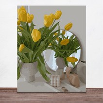 위메이크 페인팅 DIY 명화그리기 세트 옐로 튤립 40x50, 혼합색상