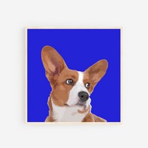 모두의팩토리 일러스트 강아지 나무액자 20종 반려견 우드 벽걸이액자 액자, AI20.웰시코기2