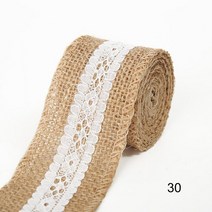 저스트포 천연 황마 삼베 롤 2M/롤 5CM 헤센 리본 및 레이스 빈티지 소박한 웨딩 장식 파티 DIY 공예 용품, [01] 2meters, [28] 30