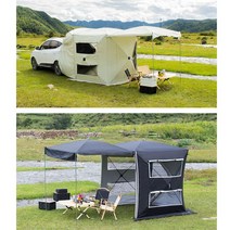 new 다기능 차량용 원터치 도킹텐트 어닝 자동텐트 쉘터 차박캠핑, 패키지 구성, 올리브 그린
