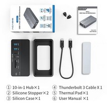 스테이션 멀티 도킹 메모리 SSD 허브 ACASIS 스왑 가능 고속 스토리지 및 10In1 31GEN2 NVME/SATA M2 인클로저 케이스USB PD100W 독, China_Black