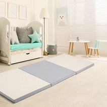1200x2100 3단 폴더매트 거실바닥 놀이방 아기 어린이, 크림