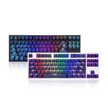 한성컴퓨터 GK687 TKL 게이트론 RGB 기계식 키보드, 화이트, 청축