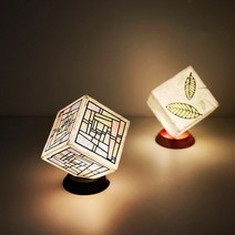 한지공예 미니램프 조명 인테리어 DIY 키트.올어바웃키트, 나뭇잎문양