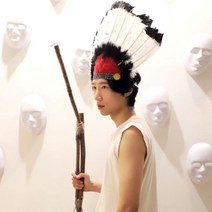 인디언 추장 모자 (화이트블랙), 단품