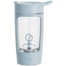 전동 쉐이커 텀블러 쉐이크 오토믹싱 자동 쉐이킹 회오리 미숫가루 단백질 프로틴 쉐이커 500ml 대용량 눈금 표시, 전동 쉐이커(스카이블루)