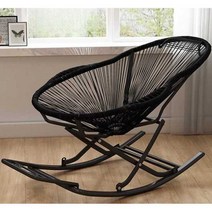 라탄 흔들의자 인테리어 발코니 낮잠 정원 안락의자, 블루