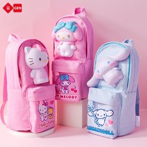 산리오 캐릭터 대용량 캔버스 스퀴시 필통 파우치+UPPERCUT 양말, 시나모롤