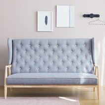 로렌 3인용 패브릭 원목 소파, 없음