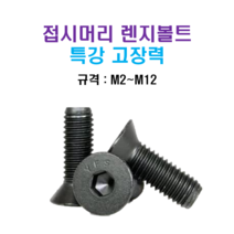 특강 고장력 접시머리 렌지볼트 M2~M12 너트 와셔, M12x50mm, M12, 1개