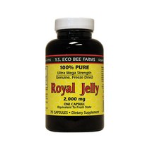 Y.S. Eco Bee Farms 100% Pure Royal Jelly Ultra Mega Strength 2 000 mg 75 Caps