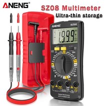 디지털 멀티미터 ANENG SZ08 멀티 미터 초박형 스토리지 전문 자동 전압계 AC DC 220V 저항 손잡이 테스터