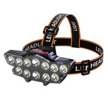고휘도 손전등 led 써치라이트 휴대용 LED 고출력 USB 충전식 헤드라이트 아웃도어 방수 스포트라이트 헤드램프, 12LED A