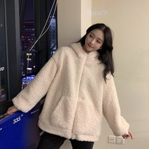 귀달이뽀글이후드후리스점퍼데일 양털 빅사이즈 오버핏 점퍼 후드 데일리 후드집업 아우터 패션 귀달이 후리스 양면후리스