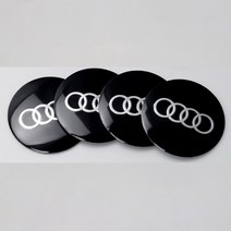 56mm 자동차 휠 센터 허브 캡 배지 로고 엠블럼 데칼 스티커 4 개 아우디 A3 A4 A5 A6 Q3 Q5 Q7 TT, [01] Black, [01] 56mm