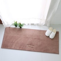 하우토리 물기쏙쏙 욕실 발매트 주방매트 세탁기 건조기 가능, 자수, 브라운