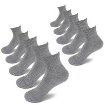 COSOC 두툼한 이중쿠션 단목 스포츠양말10P, 남성(M 250~275), 그레이(gray)