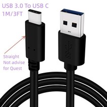스팀 VR 게임 기기 컴퓨터 스마트글라스 16ft 13ft 10ft usb 케이블, 3.2 c-a 1m(짧음)