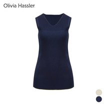 [올리비아하슬러] 밑단배색포인트 니트베스트