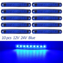 자동차 하네스 선정리 연결잭 커넥터 배선커넥터 10pcs 9 smd 라이트 타원형 정리 트레일러 24v 트럭 트럭 caravan camion led 사이드 마커 표시등 12v, 푸른