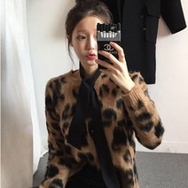 가을 겨울 패션 레오퍼드 니트스웨터