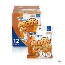Pure Protein Puffs Nacho Cheese 퓨어 프로틴 퍼프 나초 치즈 스낵 과자 1.05oz(30g) 12개입