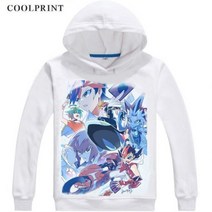 [해외] FUJIKI YUUSAKU MENS 후드 YUGIOH VRAINS 드래곤 방화벽 FAIYA WOURU 스웨트 STREETWEAR ANIME HOODIE 프린트 긴 후드, 은 XXL