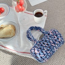 코바늘DIY 릴리 네트백 뜨기 봄 여름 코바늘가방만들기패키지 4color, 컬러2 : 인디고2/뮬리1/헤지1, 1개