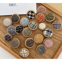 원사이즈 모직 패브릭 체크무늬 25mm 2개set, 7#