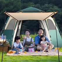 YAPOGI캠핑 아웃도어 방수 원터치 텐트 4~5인용, 3-4, Green