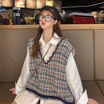 SAMARA 가을코디 니트 조끼 원피스 레이어드 V176