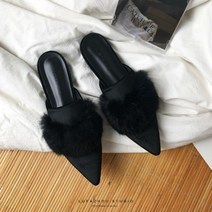 패딩뮬 패딩화 mule 패션 3d 자수 노새 모피 슬리퍼 벨벳 신발 숙녀 꽃 장식 샌들 여성용 플립 플롭 41 사이즈