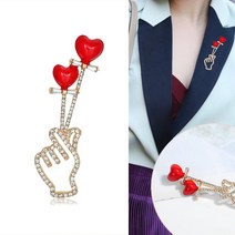 손 하트 제스처 브로치 에나멜 핀 금속 배지