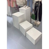 전시다이 사각 전시대 스툴 매장 디스플레이 전시회, 흰색120cmx 너비120cmx 높이 20cm