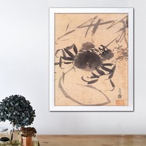 나봄갤러리 현재 심사정 - 해도 게그림 한국화 동양화 꽃게그림, 2.심플 화이트 액자