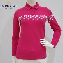 임페리얼 골프웨어 여성 20FW 겨울 최대할인 화사한 컬러 포인트 중앙 패턴 심플 카라 긴팔 티셔츠 (2color) BCP0A1406 (임페리얼 부천 뉴코아)