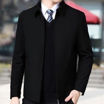 중년남자자켓 브랜드 비즈니스 남성 재킷 캐주얼 코트 턴 다운 칼라 지퍼 간단한 중년 노인 아빠 옷 사무실 겉옷 아빠 점퍼 봄 춘추용 데일리 간절기 퀄리티