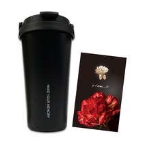 꼼꼬미 버킷텀 스텐 대용량 손잡이 보온보냉 텀블러 + 메탈스티커 랜덤발송, 700ml, 매트블랙