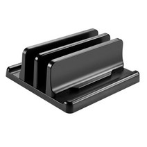 휴대용 노트북 거치대 스탠드 3in1 슬롯 데스크탑 스탠드 Macbook Air Pro 13 16 용 수직 노트북 조절 식, 02 DualSlot Black