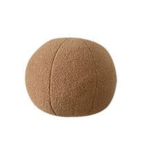 자취꿀템 사무실 차량용 거실 소파 부드러운 둥근 침대 쿠션, 볼 브라운