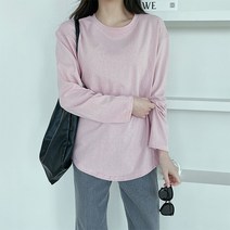 티탁 여성 빅사이즈 데일리 박스핏 라운드넥 베이직 무지 면티 다양한컬러 무지박스핏긴팔티