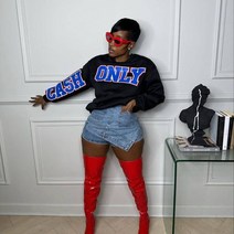 레스코드 ootj바지 여성용 데님 반바지 카고 바지 하이 웨이스트 스키니 조거 스웨트 포켓 캐주얼 진 Y2K 스트리트웨어 여름 의류